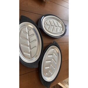 3 Nordic Ware Serv-A Sizzler Steak Silver Serving Platters 310 Bakelite Holders